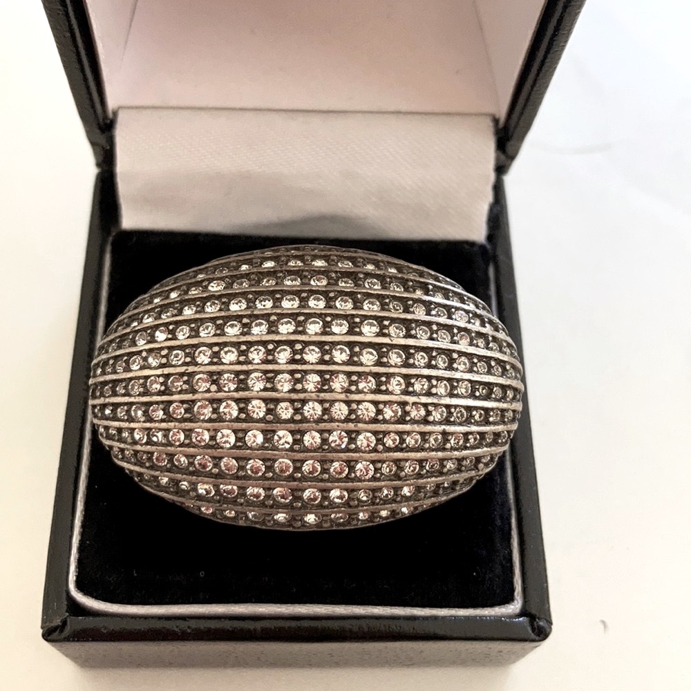 Gorgeous CC Skye Oxidize Silver Marcasite Pave Ring Size 6 | Stylist Archive